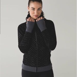 Lululemon Scuba Hoodie III Simply Lace Dark Slate Black/Dark Slate size M rare